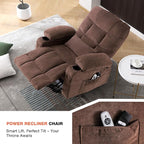 Power Lift Recliner Chair for Elderly with Vibration Massage and Lumbar Heating, Electric Lift Recliner Single Sofa with Side Pocket, Two Cup Holders and USB Charge Port for Living Room