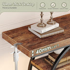 Huuger 47.2 Inch Entryway Table, Industrial Console Sofa Table with Storage, Accent Table with Shelves, for Entry, Hallway, Entrance, Foyer, O-Shaped Metal Frame, Rusitc Brown