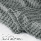 Utopia Bedding Cool Grey 100% Cotton Waffle Blanket 300 GSM [Big - 120x120 Inch] Soft Lightweight Breathable Bed Blanket for All Season