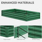 YITAHOME 72x36x12 in 2pcs Galvanized Raised Garden Bed Kit, Large Metal Planter Box with Gloves & Support Rod, Outdoor Flower Bed for Plants Vegetables, Green