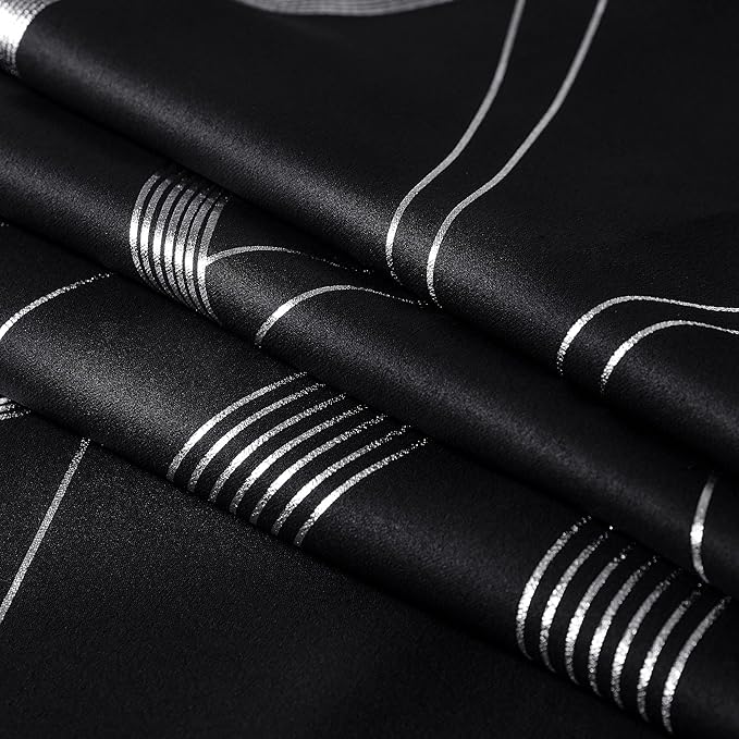 NICETOWN Blackout Curtain Panels 84 inches - Light Reducing Thermal Insulated Solid Grommet Blackout Curtains/Panels/Drapes for Living Room/Nursery/Kids Room (Set of 2, 42" Wide, Black)