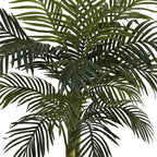 Nearly Natural 4ft Golden Cane Palm, Double Stalk Artificial Tree With Lush Realistic Foliage Maintenance Free Indoor Faux Palm Plant For Living Room, Easy Setup, Perfect Tropical Decoration