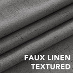 H.VERSAILTEX Linen Blackout Curtains Durable Thick Textured Linen Look 100% Blackout Patio Door Curtain Anti Rust Grommet Extra Wide Sliding Door Curtain Panel, W100 x L96 inch - Grey