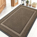 OLANLY Front Door Mat Indoor Outdoor Entrance, Waterproof All-Season, All-Weather Doormat, Sturdy Natural Rubber, Fade Resistant, Low Profile, Easy Clean Patio Porch Entryway Mat, 59x40, Brown