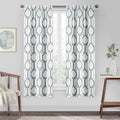 Eclipse Kendall Modern Blackout Thermal Rod Pocket Window Curtain, Insulating & Noise Reducing Curtains for Bedroom or Living Room (1 Panel), 63 in Long x 42 in Wide, Blue