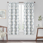Eclipse Kendall Modern Blackout Thermal Rod Pocket Window Curtain, Insulating & Noise Reducing Curtains for Bedroom or Living Room (1 Panel), 63 in Long x 42 in Wide, Blue