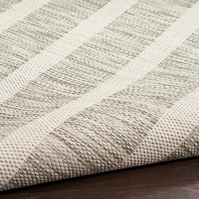 Nourison Home Positano Grey Ivory 9' x 12' Area Rug - Easy Clean, Non Shedding, Bed Room, Living Room, Dining Room, Kitchen (9' x 12')
