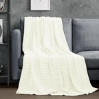 Utopia Bedding Ivory 100% Cotton Waffle Blanket 300 GSM [Twin - 90x66 Inch] Soft Lightweight Breathable Bed Blanket for All Season