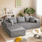 Homall 108" Modular Sectional Sofa, Boneless Couch with L-Shape Chaise, Cloud Couch with Deep Seat Upholstered, No Assembly Required for Living Room, Bedroom (Chenille, Grey)