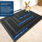 OLANLY Front Door Mat Indoor Outdoor Entrance, Waterproof All-Season, All-Weather Doormat, Sturdy Natural Rubber, Fade Resistant, Low Profile, Easy Clean Patio Porch Entryway Mat, 36x24, Black