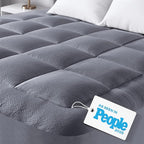 Ultra Soft Twin Size Mattress Topper - Viscose Made from Bamboo Pillow Top Mattress Pad for Back Pain Relief - Naturally Cooling for Hot Sleepers, Gray