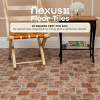 Nexus Self Adhesive 12-Inch Vinyl Floor Tiles, 20 Tiles - 12" x 12", Brick Pavers Pattern - Peel & Stick, DIY Flooring for Kitchen, Dining Room, Bedrooms & Bathrooms by Achim Home Decor