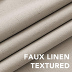 H.VERSAILTEX 100% Blackout Curtains for Bedroom Thermal Insulated Linen Textured Curtains Heat and Full Light Blocking Drapes Living Room Curtains 2 Panel Sets, Cobblestone, 52x45 Inch