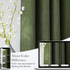 NICETOWN Faux Linen Froest Green Blackout Curtains 84 inches Long for Living Room - Privacy Panels for Bedroom, Modern Farmhouse Style Easy Care Grommet Top, 2 Panels, W52 by L84