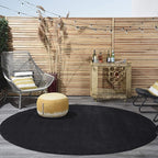 Nourison Home Nourison Essentials Black 8' x Round Area Rug - Easy Clean, Non Shedding, Bed Room, Living Room, Dining Room, Kitchen (8' x Round)