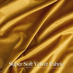 NICETOWN Mustard Gold Velvet Curtains Long Drapes, Living Room Office Luxury Bedroom Room Darkening Velvet Curtains, Rod Pocket Velvet Curtains 84" Long, 52 inches Wide, Set of 2