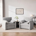 Chenille Oversized Armchair, 38.6" Wide Accent Chairs for Living Room & Bedroom Modern Lounge Chair, Upholstered Mid-Century Reading Chair, Comfy Living Room Chair (LightGrey, 2Pack)