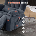 Power Lift Recliner Chair for Elderly with Vibration Massage and Lumbar Heating, Electric Lift Recliner Single Sofa with Side Pocket and USB Charge Port for Living Room