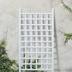 Dura-Trel 35" x 66" Country Garden Vinyl Trellis, Outdoor Plant Support Frame, White - Decorative Grid-Style Lattice for Climbing Vines, Plants & Flowers - Home Gardening and Planting Accessories