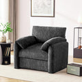 Chenille Oversized Armchair, 38.6'" Wide Accent Chairs for Living Room & Bedroom Modern Lounge Chair, Upholstered Mid-Century Reading Chair (Darkgray, 1 Pack)