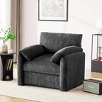 Chenille Oversized Armchair, 38.6'" Wide Accent Chairs for Living Room & Bedroom Modern Lounge Chair, Upholstered Mid-Century Reading Chair,Comfy Living Room Chair(Darkgray, 2 Pack)