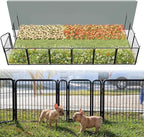 FXW Garden Fence Outdoor for The Yard – 24in(H) x 22.8ft(L) Heavy Duty Metal Animal Barrier for Dog and Rabbit, Decorative Dog Fence, 12 Panels, Black