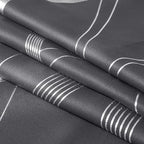 NICETOWN Gray Blackout Curtains 72 inch Long for Bedroom - Microfiber Noise Reducing Thermal Insulated Wave Line Foil Print Design Drapes for Patio Sliding Glass Door (2 Panels, 52 x 72 Inch)