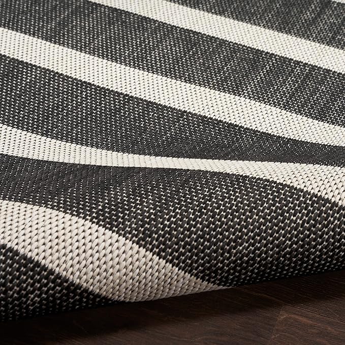 Nourison Home Positano Black Ivory 7' x 10' Area Rug - Easy Clean, Non Shedding, Bed Room, Living Room, Dining Room, Kitchen (7' x 10')