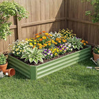 INNO STAGE Galvanized Raised Garden Bed Kit, 6x3x1FT Metal Raised Garden Beds for Vegetables, Rust-Resistant & Easy Assembly, Outdoor Raised Beds for Gardening, Flowers, Herbs (Green)