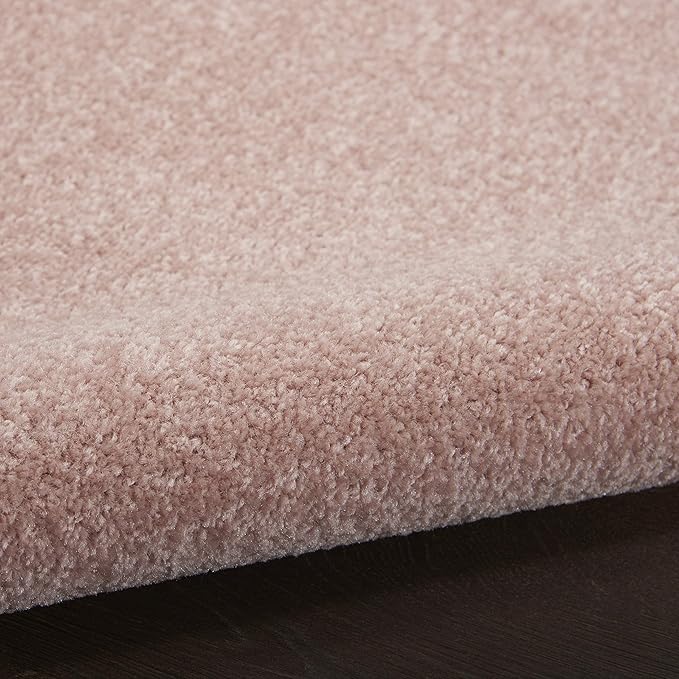 Nourison Home Nourison Essentials Pink 6' x Round Area Rug - Easy Clean, Non Shedding, Bed Room, Living Room, Dining Room, Kitchen (6' x Round)