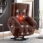 Power Lift Recliner Chair for Elderly with Vibration Massage and Lumbar Heating, Electric Lift Recliner Single Sofa with Side Pocket and USB Charge Port for Living Room