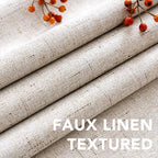 H.VERSAILTEX Blackout Curtains Durable Thick Textured Polyester Blackout Patio Door Curtain Anti Rust Grommet Extra Wide Sliding Door Curtain Panel, W100 x L96 inch - Natural