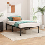 Metal Platform Bed Frame 18 Inch Tall,No Box Spring Needed,Twin Size Bed with Heavy Duty Strong Support Slats,Easy to Assemble,Black