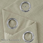 NICETOWN Faux Linen Beige Blackout Curtains 84 inches Long for Living Room - Privacy Panels for Bedroom, Modern Farmhouse Style Easy Care Grommet Top, 2 Panels, W52 by L84