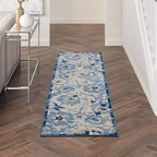 Nourison Home Aloha Blue Grey 2'3" x 8' Area Rug - Easy Clean, Non Shedding, Bed Room, Living Room, Dining Room, Kitchen (8' Runner)
