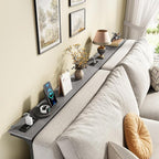 Kitstorack 2-Pack Dark Gray Long Sofa Table Behind Couch, Adjustable Height (25"-33") & 2 Power Outlets, Narrow Console Table, 5.9" D x 79" L, Thin, Split Design for Separate Use