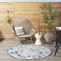 Nourison Home Aloha Blue Grey 5'3" x Round Area Rug - Easy Clean, Non Shedding, Bed Room, Living Room, Dining Room, Kitchen (5' x Round)