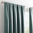 Eclipse Solid Thermapanel Room Darkening Rod Pocket Curtain, Window Curtain for Bedroom and Living Room, (1 Panel), 52 in Wide x 84 in Long, River Blue