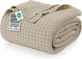 Utopia Bedding Khaki 100% Cotton Waffle Blanket 300 GSM [Full - 90x84 Inch] Soft Lightweight Breathable Bed Blanket for All Season