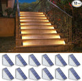 NIORSUN Solar Step Lights - 12 Pack Warm White Auto On/Off, Waterproof IP67, Outside for Stairs, Patios, Yards, Porches, Steps, Sidewalks, Decks