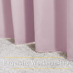NICETOWN Room Darkening Short Curtains for Kitchen - Thermal Insulated Solid Grommet Top Room Darkening Curtain Panels/Draperies for Bedroom/Cafe (Baby Pink, 1 Pair, 34 x 50 Inch)