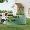 IDEALHOUSE Triple-Layer Galvanized Raised Garden Bed, 61x42x31 Inch Outdoor Modular Planter Box for Vegetables, Herbs & Flowers, 3-in-1 Open-Base Design for Deep Root Growth, Green
