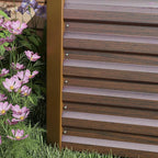 Outsunny 8 x 2 x 2ft Galvanized Raised Garden Bed Kit, Outdoor Metal Elevated Planter Box with Safety Edging, Large Raised Bed for Growing Flowers, Herbs and Vegetables, Brown