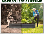 Plant & Plot Galvanized Raised Garden Beds Outdoor // 4×2×1 ft Planter Raised Beds for Gardening, Vegetables, Flowers // Large Metal Garden Box (Gray) // Patent Pending Tool-Free Assembly
