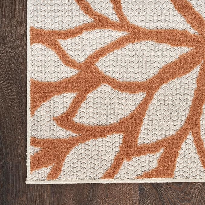 Nourison Home Aloha Indoor/Outdoor Ivory Multicolor 6' x 9' Area Rug, Easy Cleaning, Non Shedding, Bed Room, Living Room, Dining Room, Backyard, Deck, Patio (6x9)