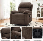 Recliner Chair, 360 Swivel Rocker Chair for Adults, Small Rocking Recliner Chair for Small Spaces, Upholstered Chenille Fabric Glider Recliner Nursery Chair with Side Pockets for Living Room