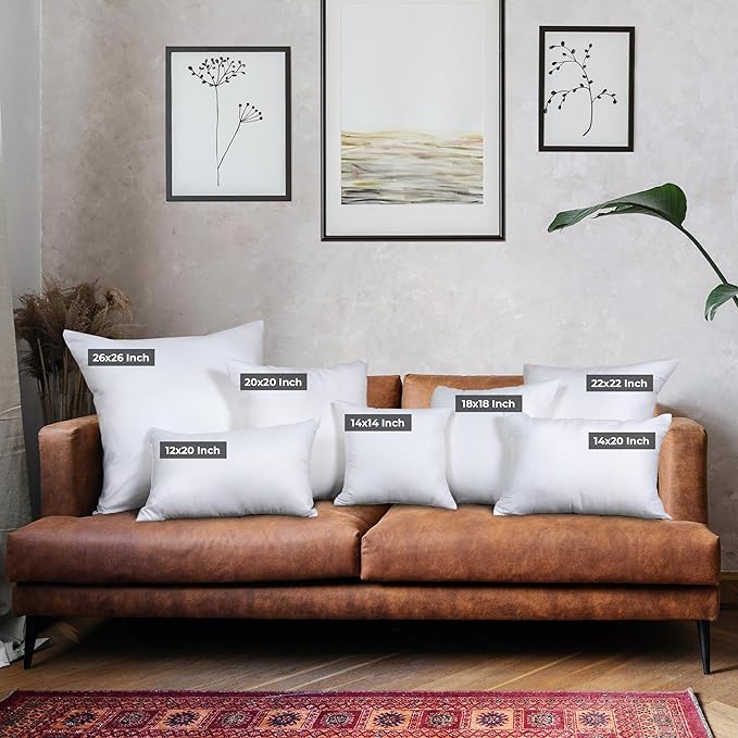 Utopia Bedding Throw Pillows (Set of 4, White) – 20 x 20 Inches Down Alternative Pillows for Bed, Sofa, and Couch - Fluffy Decorative Stuffer Pillow for Indoors & Outdoors