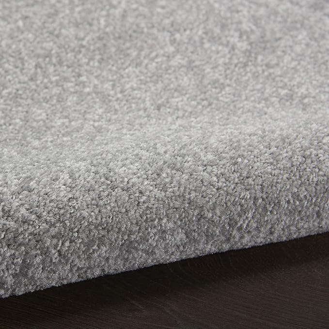 Nourison Home Nourison Essentials Silver Grey 6' x 9' Oval Area Rug - Easy Clean, Non Shedding, Bed Room, Living Room, Dining Room, Kitchen (6' x 9' Oval)
