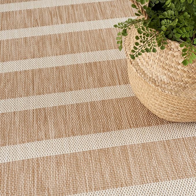 Nourison Home Positano Beige Ivory 8' x 10' Area Rug - Easy Clean, Non Shedding, Bed Room, Living Room, Dining Room, Kitchen (8' x 10')