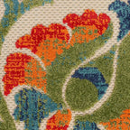 Nourison Home Aloha Red Multicolor 6' x 9' Area Rug - Easy Clean, Non Shedding, Bed Room, Living Room, Dining Room, Kitchen (6' x 9')